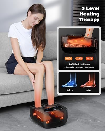 KNQZE Shiatsu Foot Massager with Heat & Compression, LCD Touch Panel, FSA - Image 3