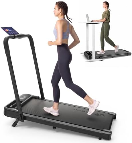 UREVO Strol 2E Pro Smart Walking Pad Treadmill with APP, 12% Incline, Compact Walking Pad with Safety Handle, Plug & Play, Desk Treadmill with LED Display, Walking & Running for Home Office by UREVO