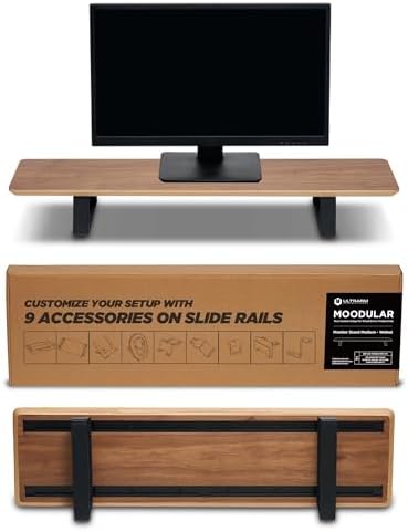 ULTRARM Moodular Wooden Monitor Stand Desk Organizer, Standard 33.4" Walnut by ULTRARM