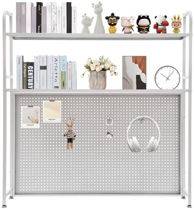 Desktop Bookshelf,Desk Organizer,Bookcase for Computer Desk,Desk Organizer Shelf for Living Room, Bedroom, Study, Office (White) by HAPPCUCOE