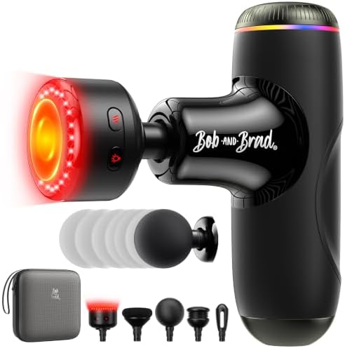 BOB AND BRAD Q2 Ultra Max Mini Massage Gun, Deep Tissue Back Handheld Massager with Infrared Heat Therapy, 5-11mm Amplitude, FSA Approved Portable Percussion Muscle Massager Gun Fathers Day HSA by BOBANDBRAD