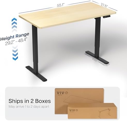 VIVO Light Wood 55 x 28 in Standing Desk, DESK-KIT-1B55C - Image 3
