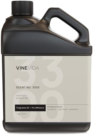 VINEVIDA [128 Fl Oz] Scent NO. 3300 Fragrance Oil for Cold Air Diffusers, Aromatic Notes of Bergamot Geranium Patchouli, Essential Oils for Diffuser Oil Refill & Air Freshener Room Spray by VINEVIDA