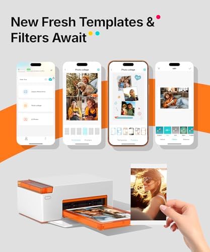 Liene M110 4x6'' & 3x3 Photo Sticker Printer Bundle (100 pcs Photo+20 pcs Sticker+3 Ink Cartridges), Bluetooth Portable Picture Printer for iPhone, Android, Smartphone, Computer, Dye-Sublimation - Image 6