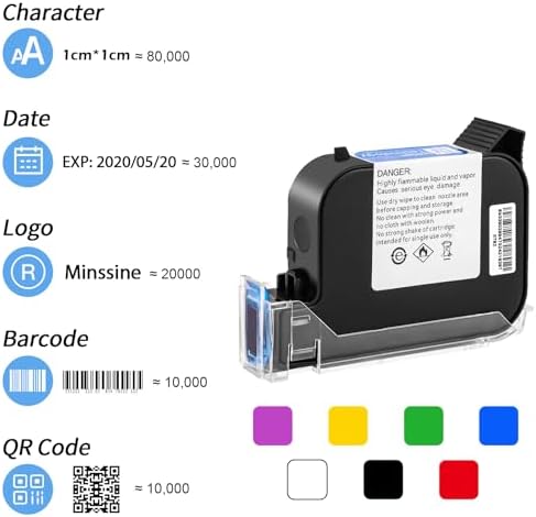 Original High Adhesion Fast-Drying Black Solvent Ink Cartridge 42ml for 0.5in/12.7mm Handheld Inkjet Printers - Image 5