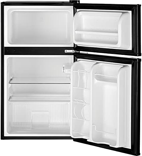 GE Double-Door Mini Fridge, Freestanding Compact Refrigerator with Freezer, 3.1 Cu Ft, Black, GDE03GGKBB - Image 6