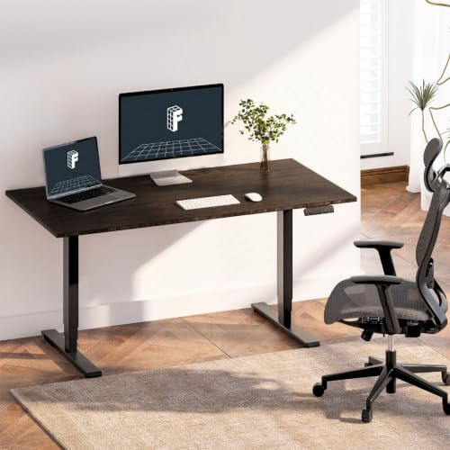 FLEXISPOT E6 Bamboo 3-Stage Dual Motor Electric Standing Desk 55 x 28 Sit Stand Up Desk, Holds 220 lbs, Adjustable Height w/Memory Presets, Solid Walnut Bamboo Desktop & White Frame, Ships in 2 Boxes - Image 2