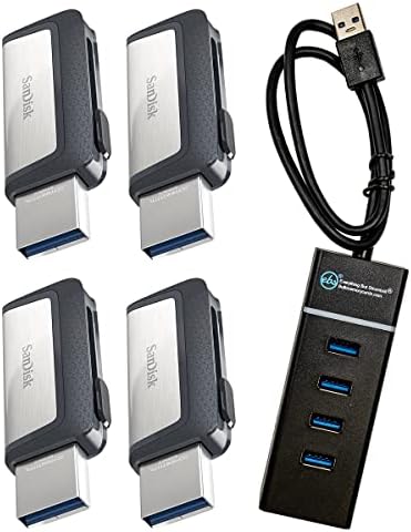 SanDisk 32GB Ultra Dual Drive Class 10 USB Type-C (Four Pack Bundle) by EverythingButStromboli