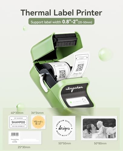 NIIMBOT B21 Label Maker, 2 Inch Bluetooth Thermal Label Printer, Green - Image 5