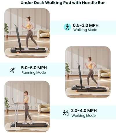 Abonow Walking Pad with Handle Bar - 2 in 1 Under Desk Treadmill - Image 4
