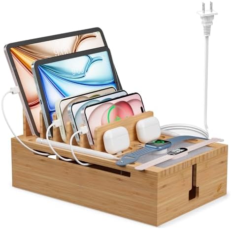 Pezin&Hulin Charging Station for Multiple Devices with 10 Port HUB, 6 Cable by PezinHulin