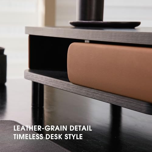 Fenge Dual Monitor Stand with Large Storage Drawer, 42.5" Desk Shelf, Black - Image 5
