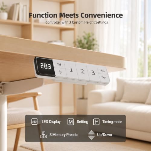 Claiks Electric Standing Desk, 48x24 Inch, Nature - Image 6