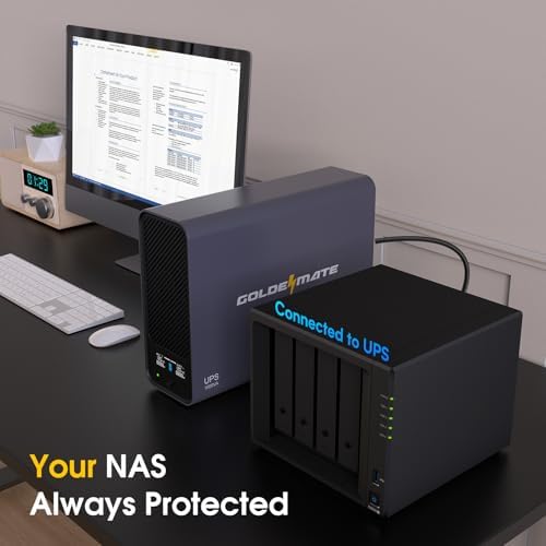 GOLDENMATE 1000VA/800W Lithium UPS Battery Backup & Surge Protector, Gray - Image 2