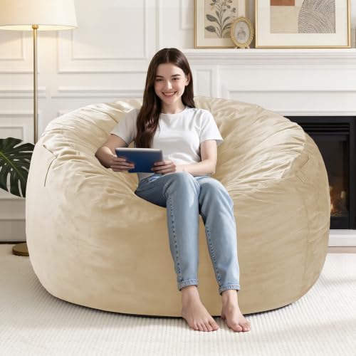 4FT Big Bean Bag Chairs for Adults,Beanbag with Washable Cover by Unknown