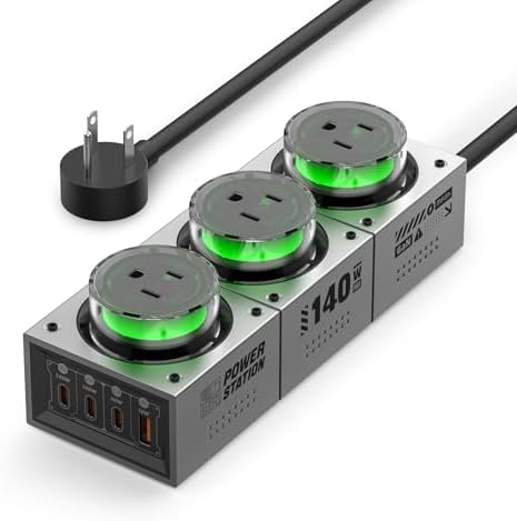 MFish E-Tank 7-in-1 Desktop Charging Station, 140W Max GaN USB-C Charger by mfishproductspage