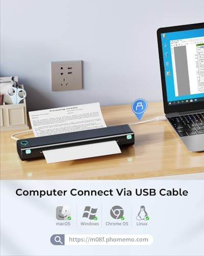 Phomemo Portable Printers Wireless for Travel, M08F Thermal Bluetooth Printer Support for 8.5"x11" US Letter, Small Inkless Printer Compatible with iOS, Android, Laptop for Car, Office, Home - Image 4