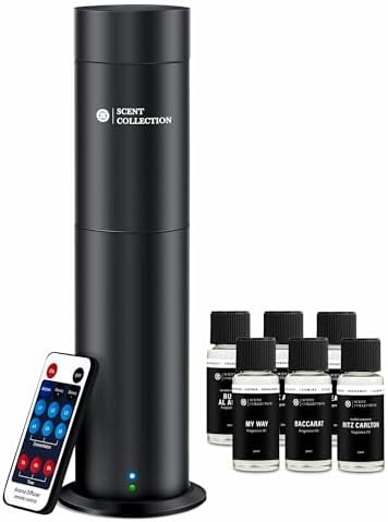 Hotel Waterless Scent Diffuser with 6 Fragrance Oils Covers up to 700 Sq Ft by scentcollection
