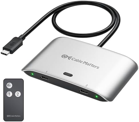 Cable Matters 20Gbps USB C KVM Switch for 2 Computers, 140W PD Charging by CableMatters