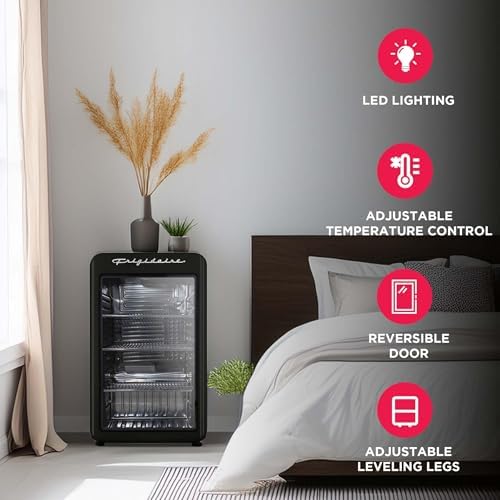 Frigidaire Retro Compact Refrigerator with Glass Door, 3.2 cu ft Countertop Fridge, Rounded Corners, Premium, for Office, Bedroom, Dorm Room, Cabin - Image 3