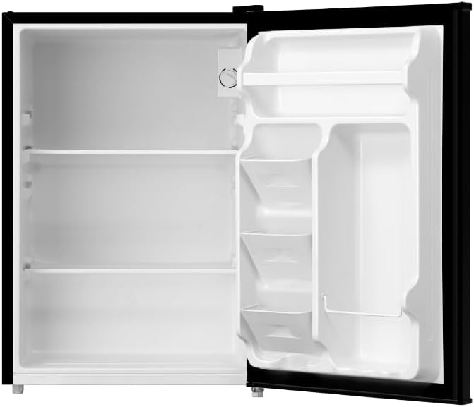 Emerson CR2700B-A Compact Refrigerator 2.7 Cu Ft, ENERGY STAR Mini Fridge with Adjustable Thermostat, Reversible Door, Glass Shelves, Manual Defrost, Black - Image 2