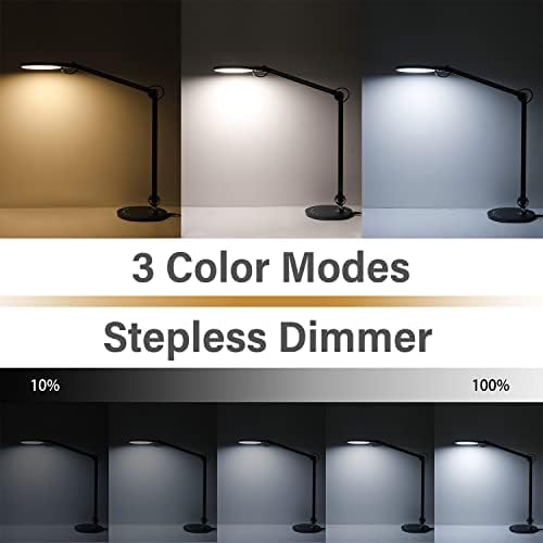 Desk Lamp,Led Architect Desk Lamp,Desk Lamps for Home Office,Table lamp with Wireless Charger & Adjustable Swing Arm,Touch Control, 3 Lighting Mode,5 Brightness,Eye-Caring Office Lamp - Image 5