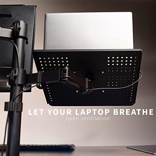 VIVO Black Fully Adjustable 13 to 32 inch Single Computer Monitor and Laptop Desk Mount Combo, Stand with Grommet Option, Fits up to 17 inch Laptops (STAND-V002C) - Image 6
