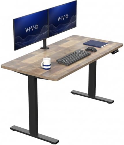 VIVO Reclaimed Wood 55 x 28 in Standing Desk, DESK-KIT-1B55P by VIVO