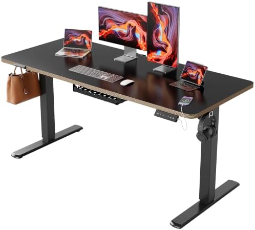 55 Inch Standing Desk with USB-C Port, Cable Management by Unknown