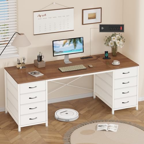 60 Inch Computer Desk with 8 Drawers for Home Office, Bedroom, Living Room by YomiluveDesign
