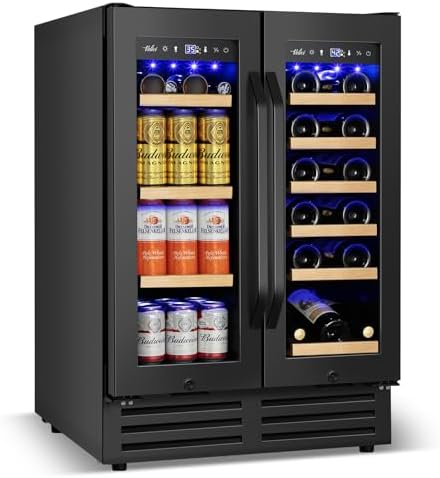 Velivi 24'' Wine and Beverage Refrigerator UnderCounter Fridge Dual Zone by Velivi