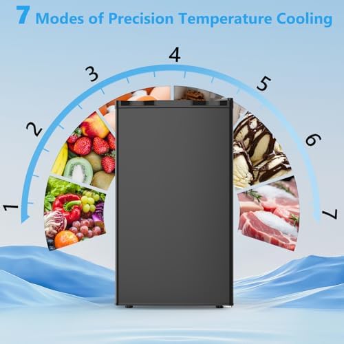 COWSAR 3.2 Cu.Ft Mini Fridge with Freezer for Bedroom Dorm, Black - Image 3