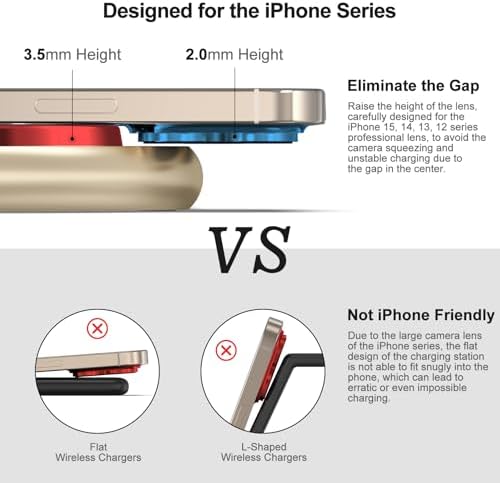 Magnetic Charging Station, 3 in 1 Faster Mag-Safe Wireless Charger Stand, Wireless Charging Pad for Apple Devices, iPhone 17/16/15/14/13/12 Series, iWatch Series, AirPods (Golden) - Image 6