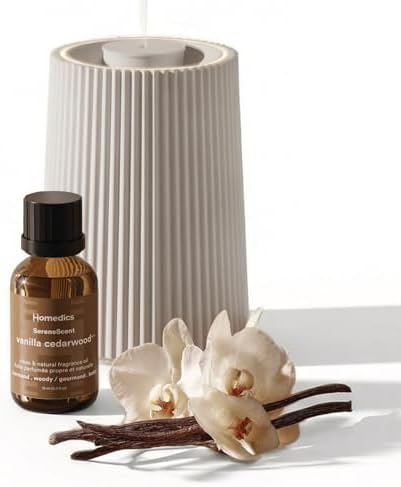 Homedics Waterless Essential Oil Diffuser with 15ml Vanilla Cedarwood Oil by Homedics