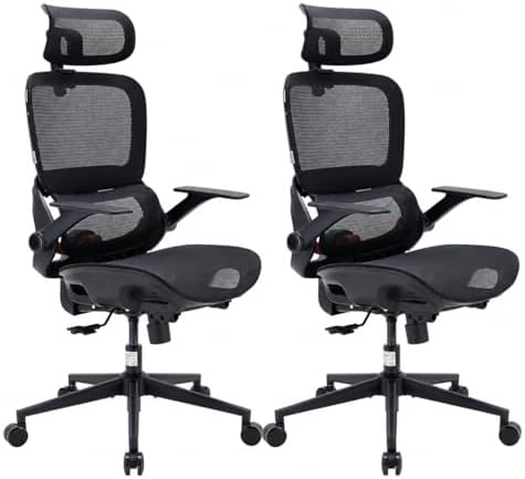 SIHOO B100 Office Chair, Ergonomic Office Chair Without Footrest, Computer Chair with Wide Headrest & Adaptive Lumbar Support, Flip-up Armrests, Swivel Desk Chair for Long Hours, Black by SIHOO