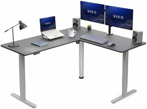 VIVO Black 63 x 55 in Corner Standing Desk, DESK-E3CTGB by VIVO