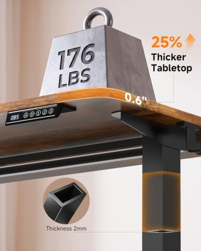 Standing Desk, 48 × 24 Inches Electric Height Adjustable, Home Office - Image 4