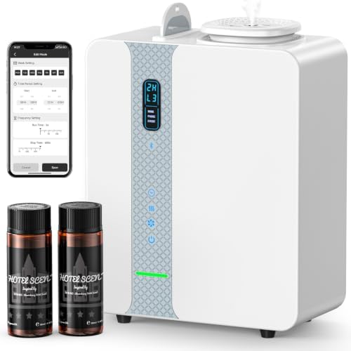 Ziweo Smart HVAC Scent Diffuser, 3500 Sq Ft Whole House Waterless Essential Oil Diffuser, Commercial Scent Machine with Bluetooth App, Cold Air Diffusion, Metal Body for Hotel, Office & Large Spaces by ZiweoWaterlessEssentialOilDiffuser