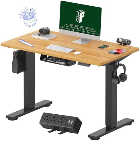 FLEXISPOT EN2 40"x24" Standing Desk with Power Strip Bundle, Maple by Unknown