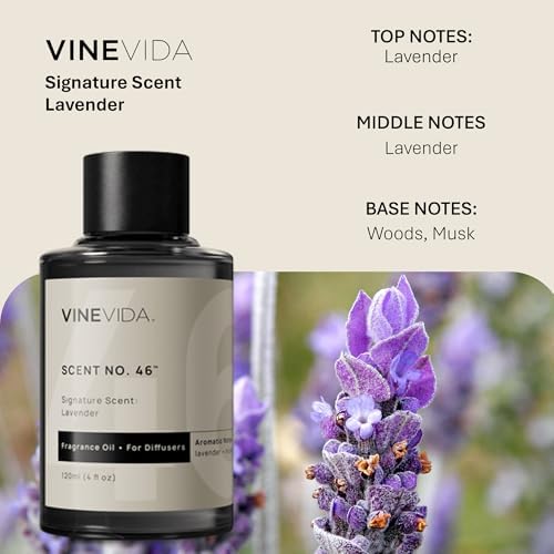 VINEVIDA [4 Fl Oz] Lavender Fragrance Oil for Cold Air Diffusers, Essential Oils for Diffuser Oil Refill & Air Freshener Room Spray - Image 2