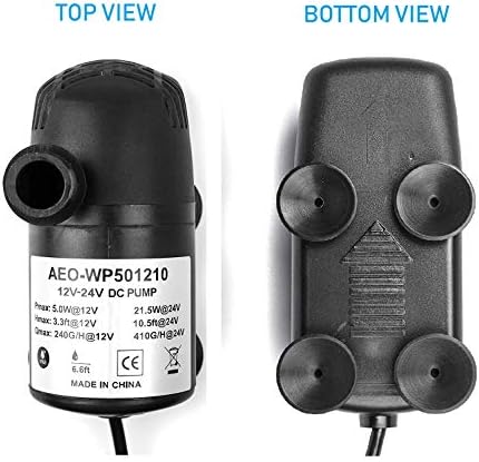 12V - 24V DC Brushless Submersible Water Pump, 410GPH, for Solar Fountain, Fish Pond, and Aquarium - Image 4