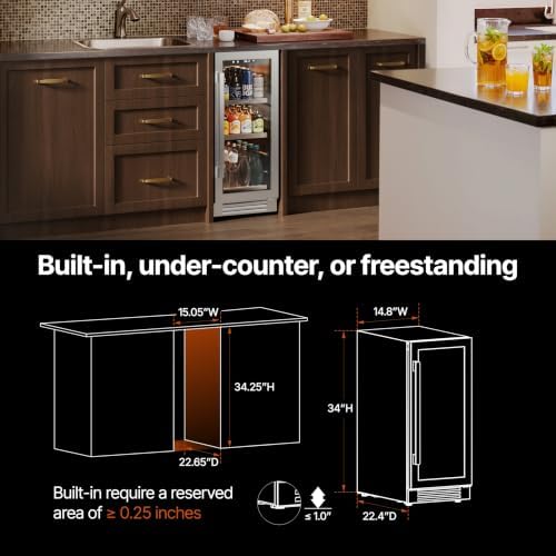 Ca'Lefort 15'' Beverage Refrigerator, 100 Can Beverage Fridge Under Counter - Image 5