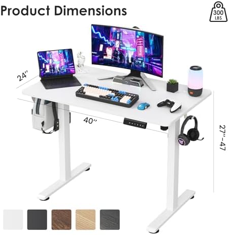 STARY Electric Standing Desk Adjustable Height Sit Stand Home Office Desk with Splice Board - Image 2
