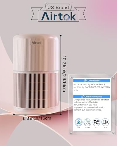 2 Pack Air Purifier for Home Bedroom with H13 True HEPA Filter for Smoke, Smokers, Dust, Odors, Pollen, Pet Dander | Quiet 99.9% Removal to 0.1 Microns | Pink Available for California - Image 4