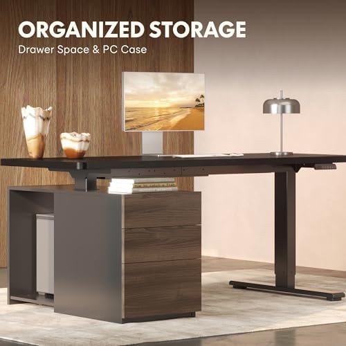 FLEXISPOT 55" Executive Standing Desk with Drawers & CPU Cabinet, Black - Image 3