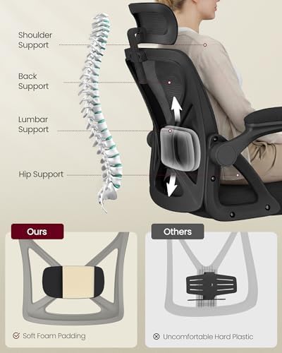 VASAGLE Ergonomic Mesh Office Chair with Adjustable Lumbar Support - Image 4