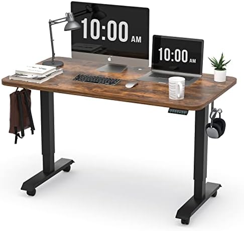 Monomi 48" x24“ Electric Height Adjustable Standing Desk,Rustic Brown by MONOMI