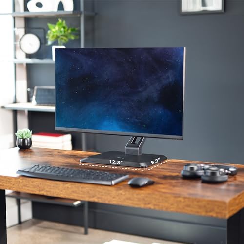 VIVO Premium Single 17 to 32 inch VESA Monitor and Touch Screen Desk Stand with Rotating Base, Freestanding Pneumatic Height Adjustable Arm, 12 inch Maximum Screen Height, Black, STAND-V001R - Image 2