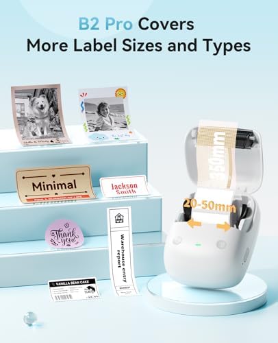 NIIMBOT B2 PRO Label Maker, 300DPI HD Thermal Photo Label Printer, Silver - Image 4