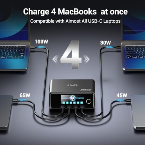 PD3.2 USB C Charging Station, 240W GaN 6-Port Desktop Charger - Image 5